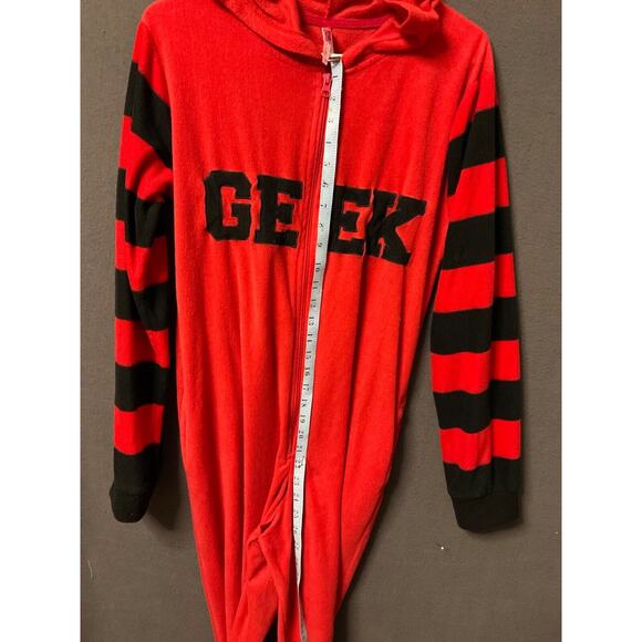 Tarae by Rue 21 Geek Hooded Fleece One piece Medium Lounge Pajamas Unisex - Picture 7 of 8